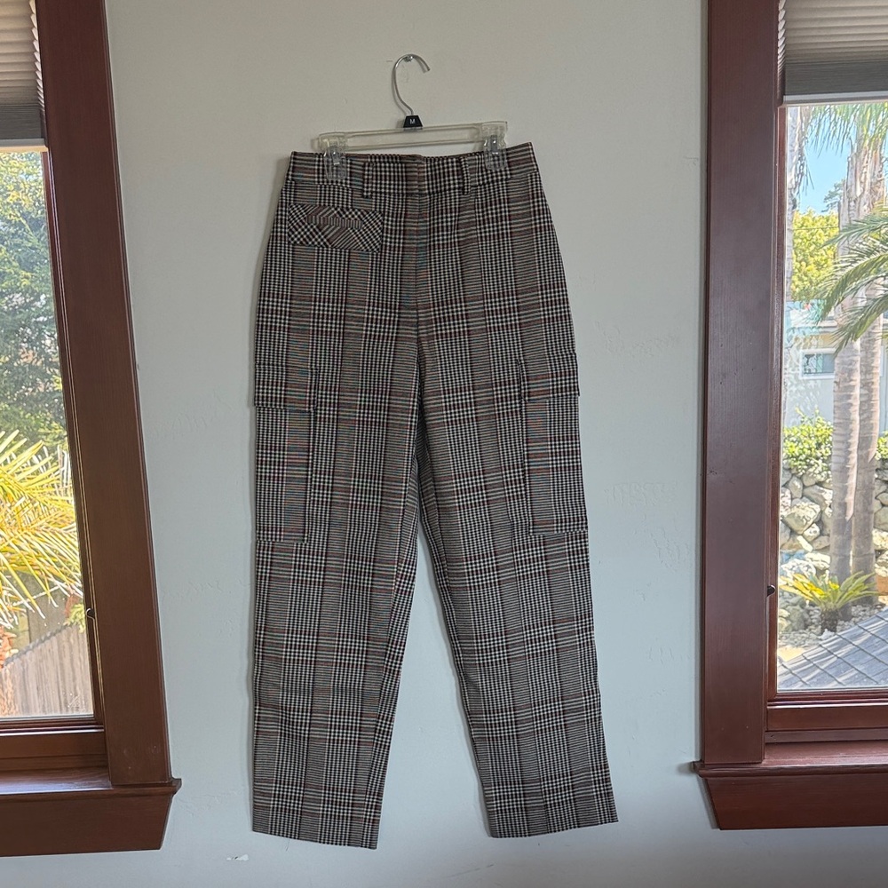 Thakoon Plaid Cargo Trouser Size 4 NWT